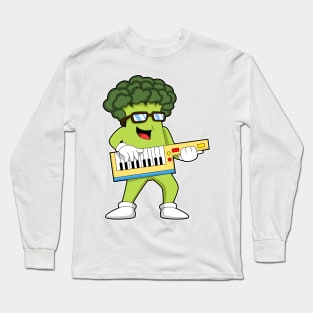 Vegan Broccoli at Music with Guitar Long Sleeve T-Shirt